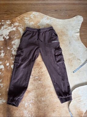 YoungLA unisex Dark Brown Cargo Joggers
